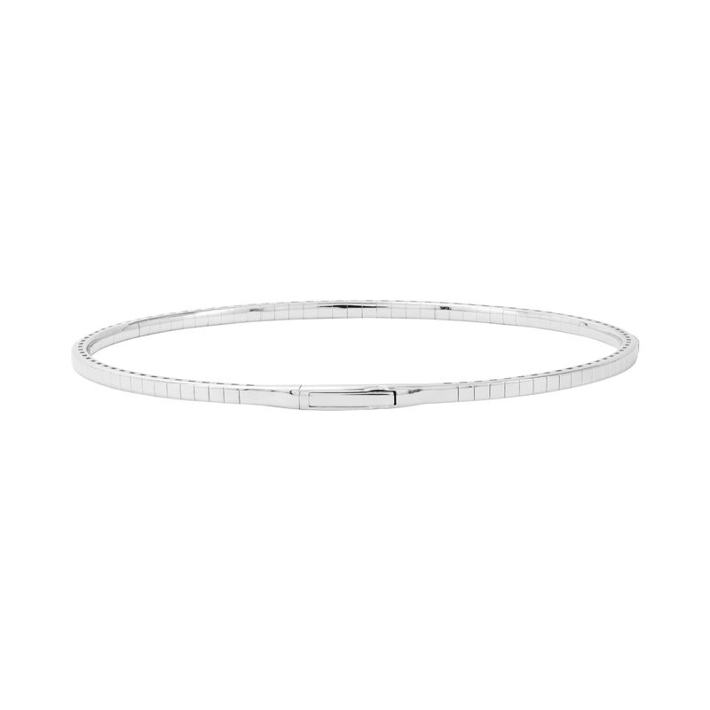 Lab Grown Diamond 1/2ctw. Halfway Flexi Bangle in Sterling Silver image number null